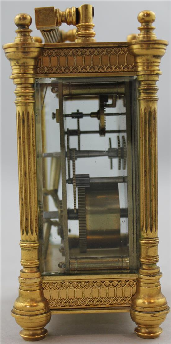 An Edwardian ormolu carriage timepiece, 5.5in.